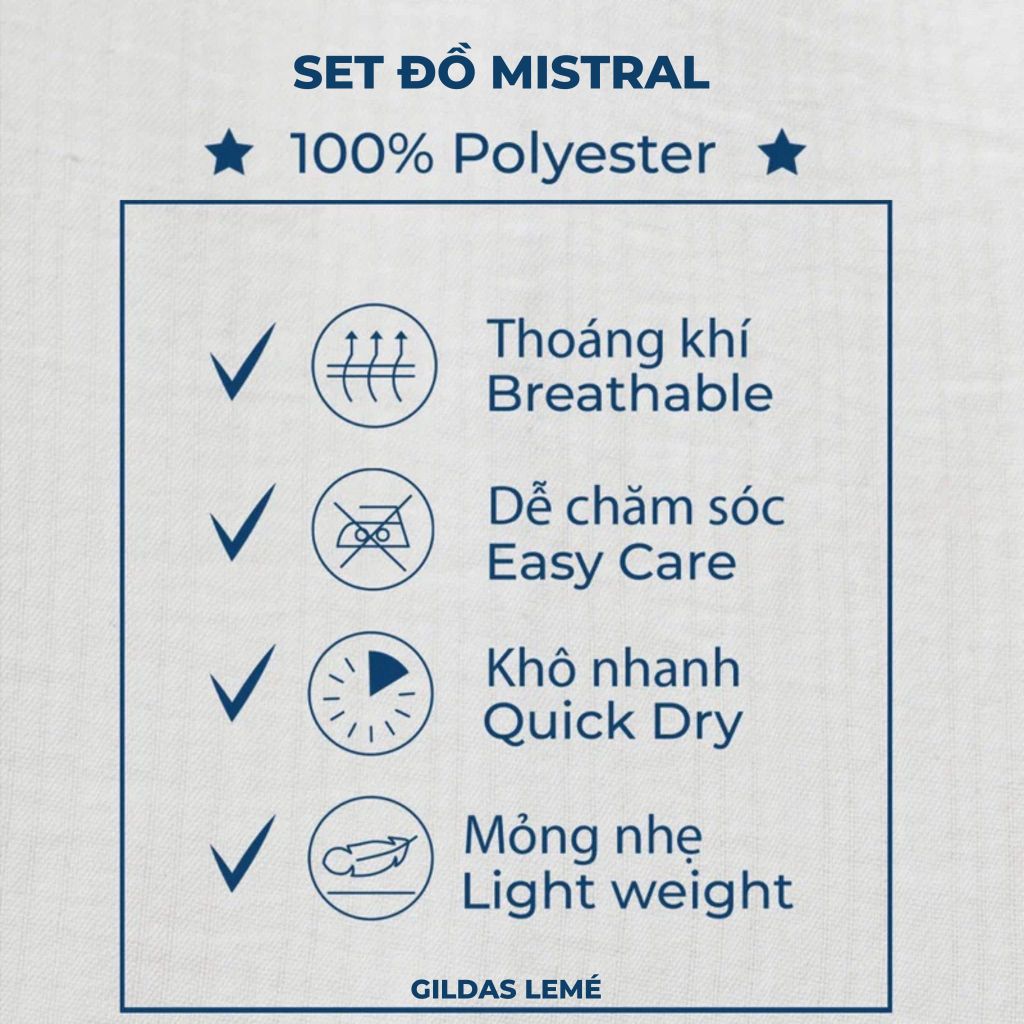 Set Đồ Polyester Nam Mistral Form Oversize - Màu đen