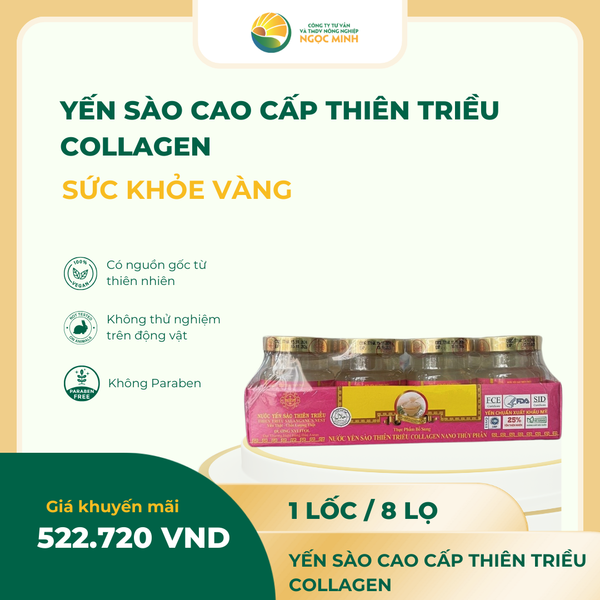 Yến sào cao cấp Thiên Triều Collagen 25% (lốc 8 lọ) 