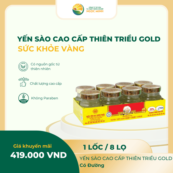  Yến sào cao cấp Thiên Triều Gold 22% (lốc 8 lọ) 