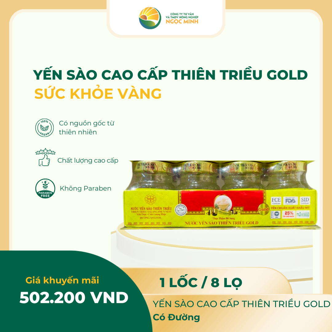  Yến sào cao cấp Thiên Triều Gold 25% (lốc 8 lọ) 