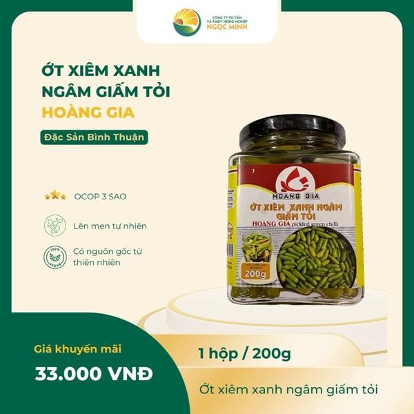  Ớt xiêm xanh ngâm giấm tỏi Hoàng Gia 200g 