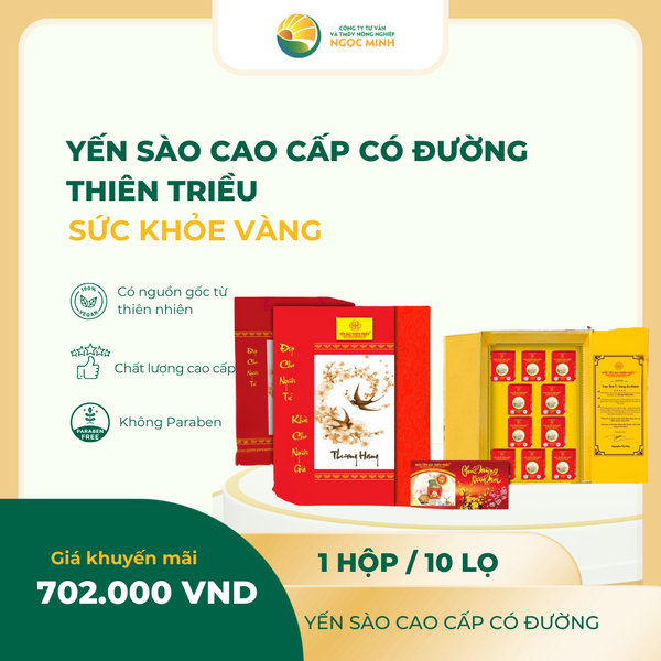  Hộp quà tặng Yến sào cao cấp có đường ( hộp 10 lọ) 12% 