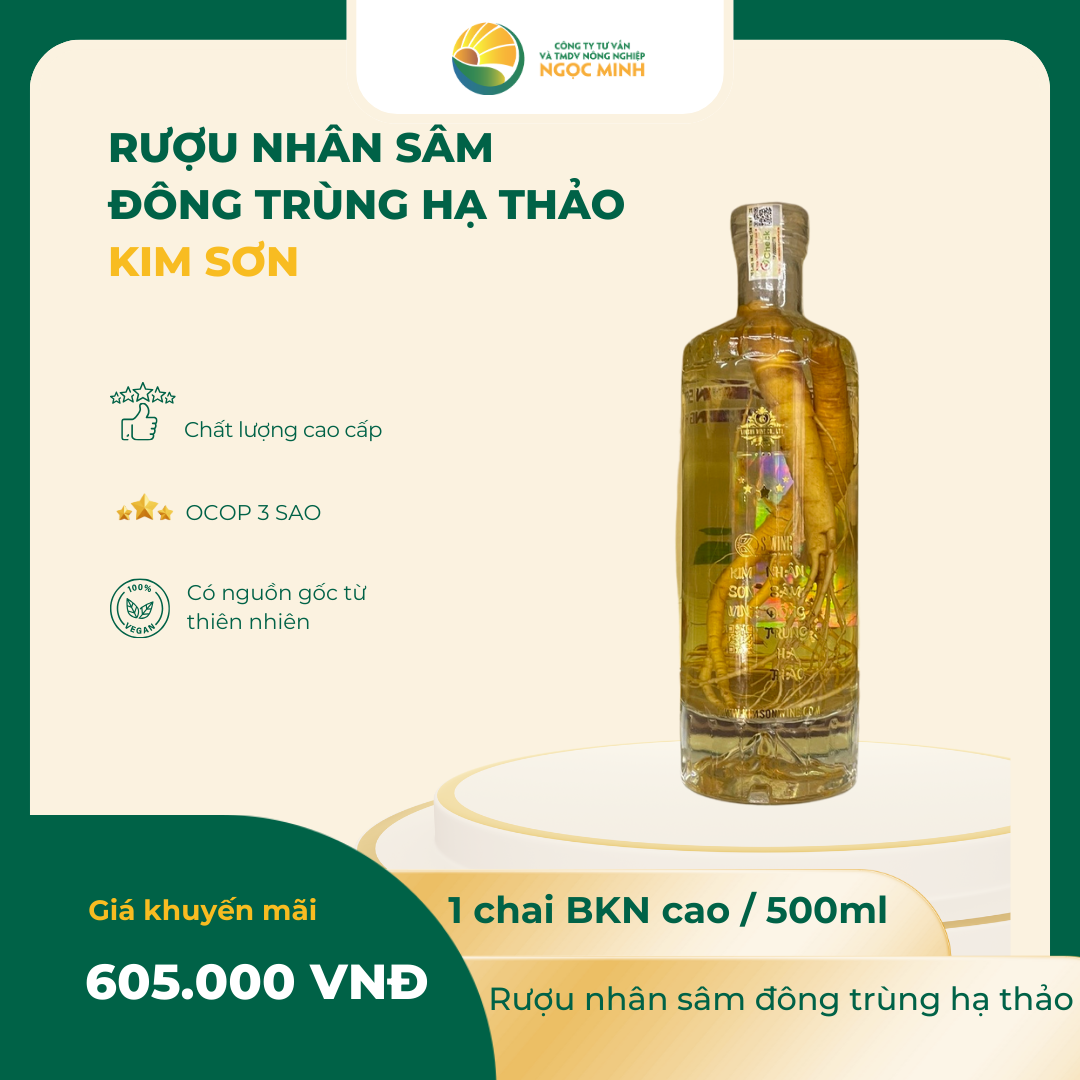  Rượu Nhân Sâm Đông Trùng Hạ Thảo BKN Cao 500ml 