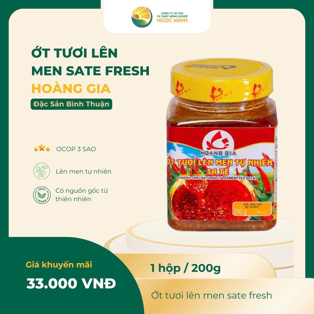 Ớt tươi lên men sa tế Hoàng Gia 200g 