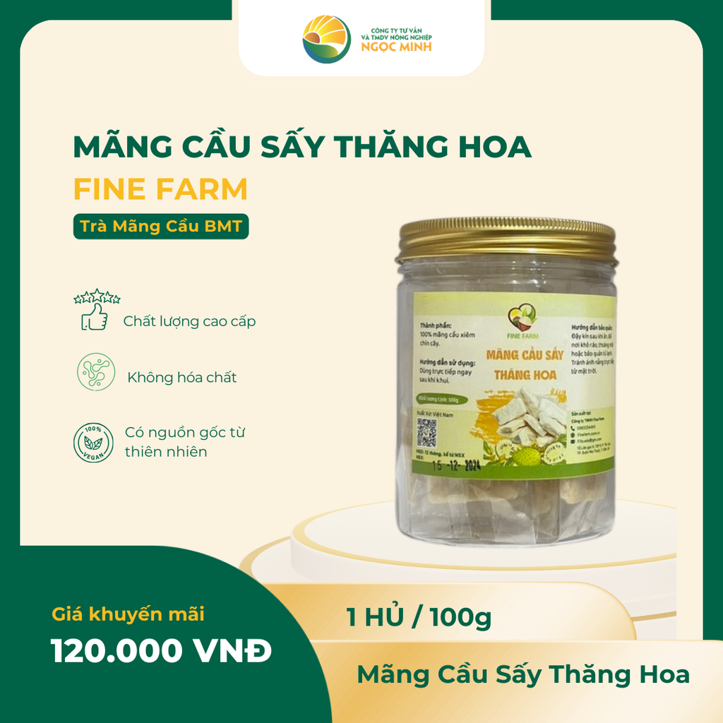  Mãng cầu sấy thăng hoa Fine Farm 100g 