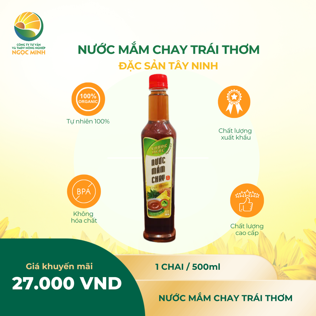  Nước mắm chay trái thơm 500ml 