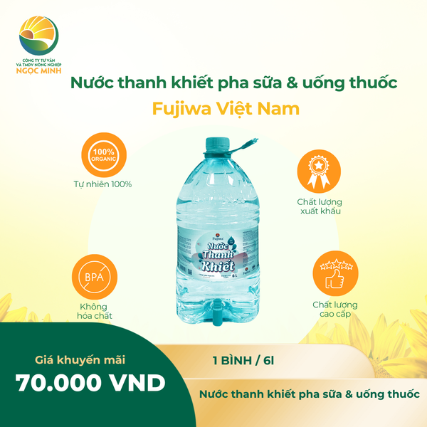  Nước thanh khiết Fujiwa pH 7.0 bình 6L 