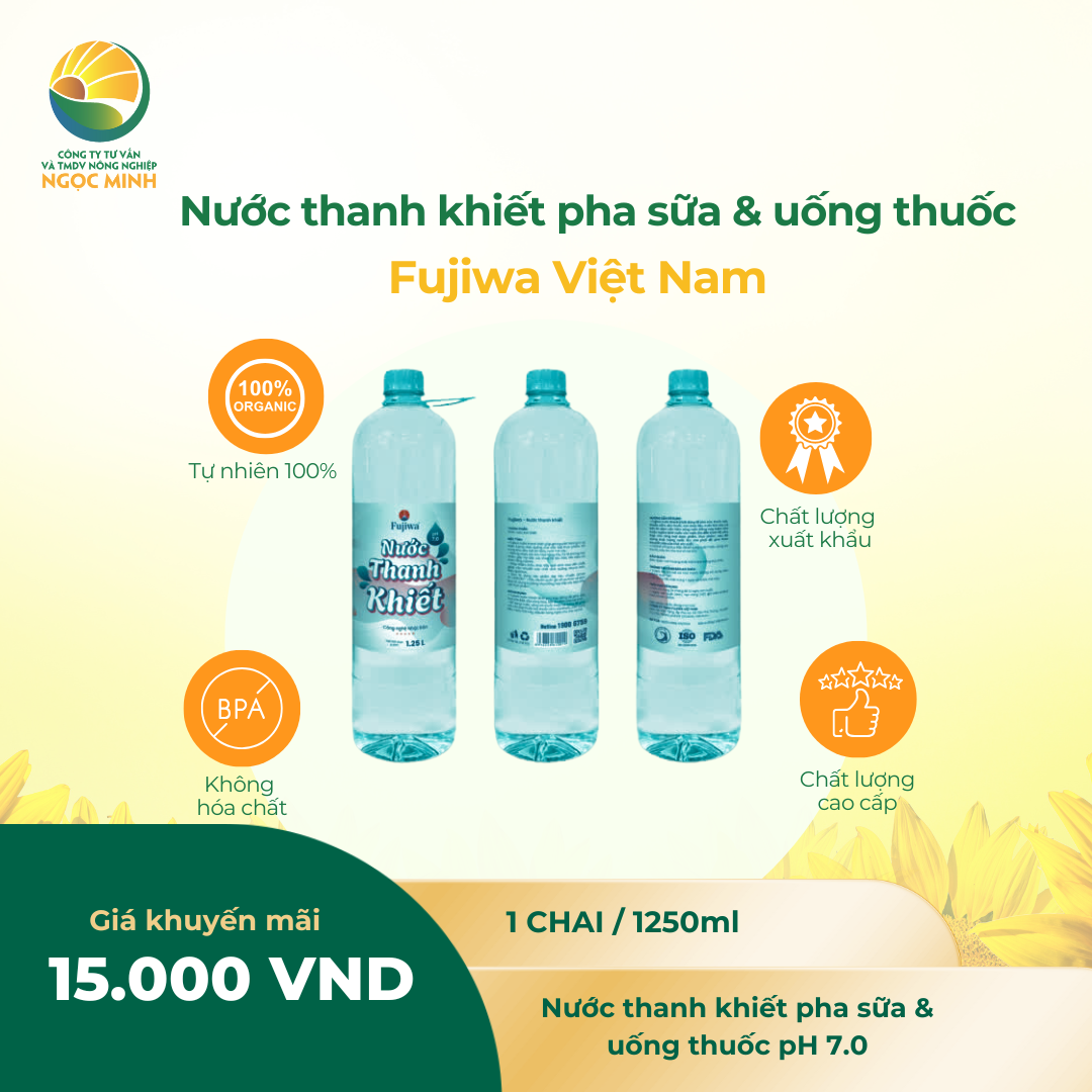  Nước thanh khiết Fujiwa pH 7.0 chai 1250ml 