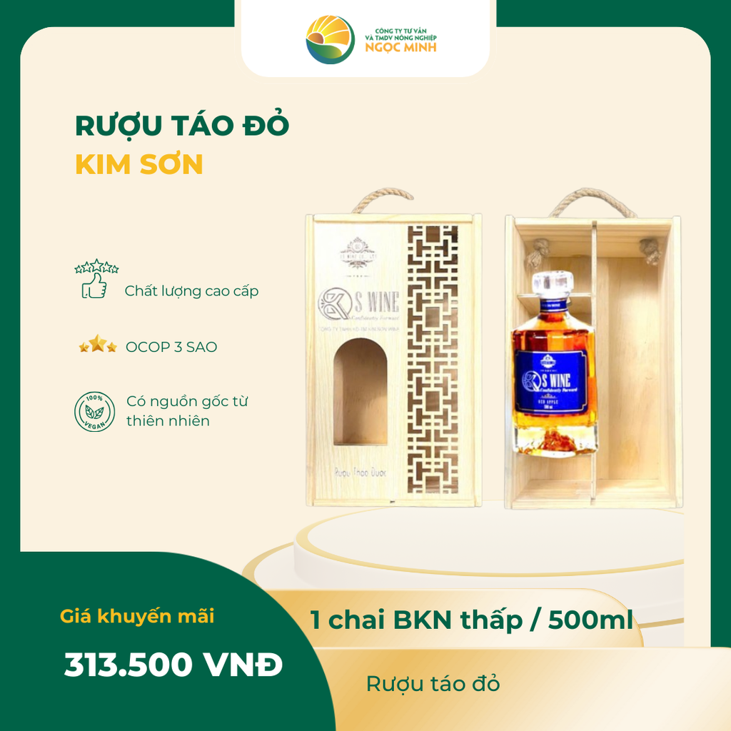  Rượu Táo Đỏ BKN Thấp 500ml 