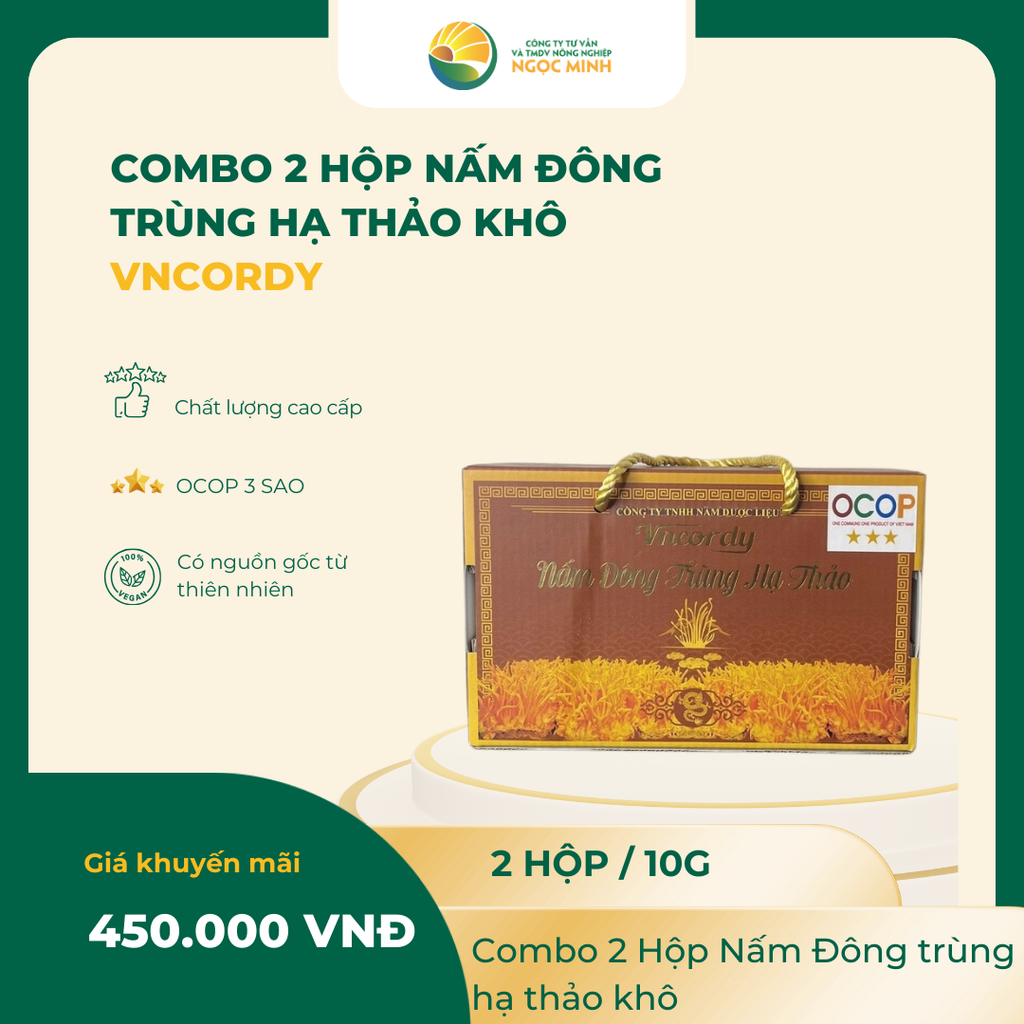  Combo 2 hộp nấm Đông trùng
 hạ thảo 10g 