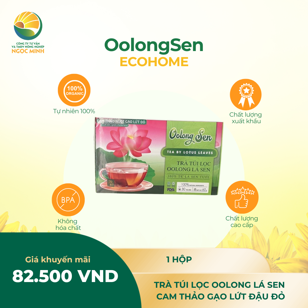  Trà OolongSen Túi lọc - Cam thảo Gạo lứt Đậu đỏ 