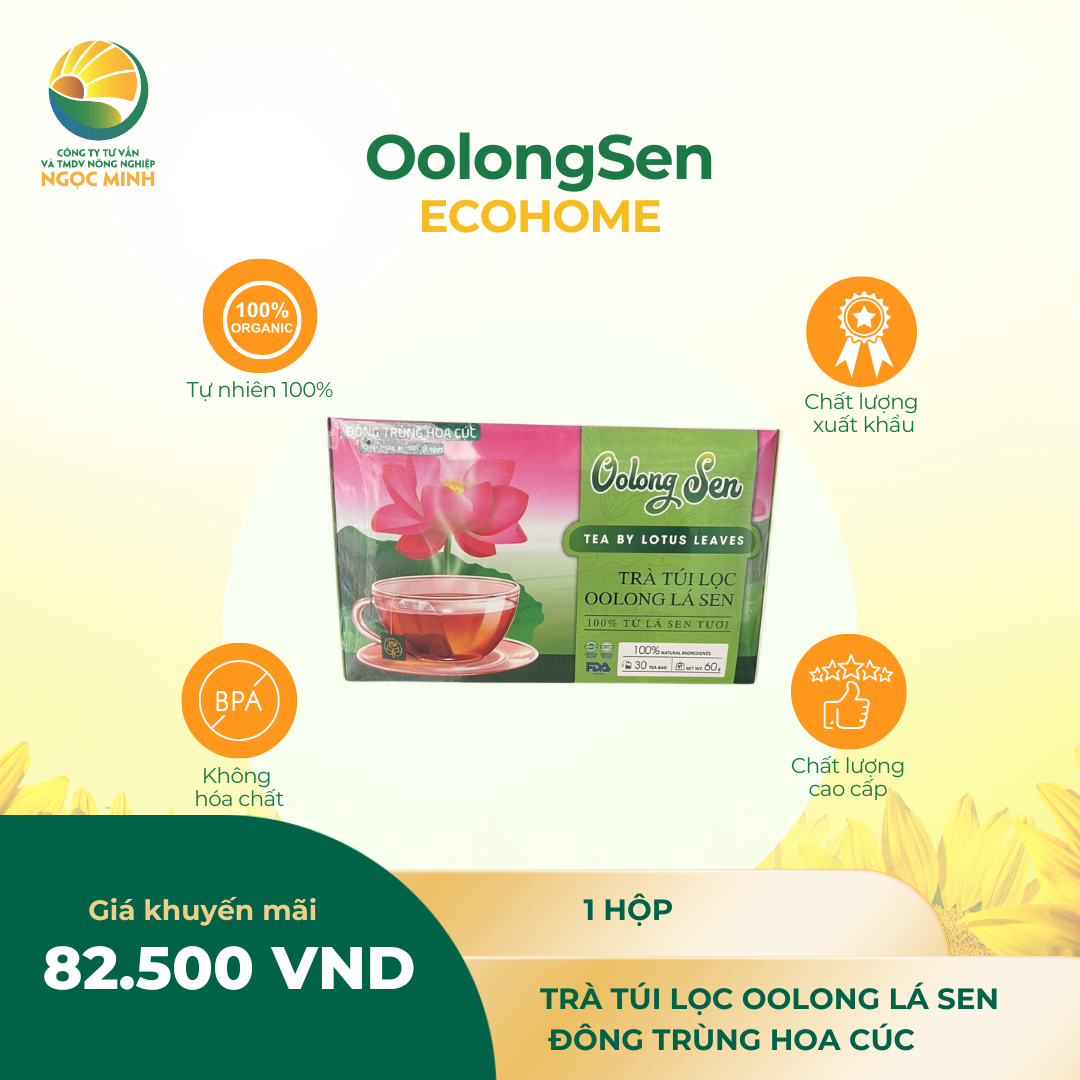  Trà OolongSen Túi lọc - Đông trùng Hoa cúc 