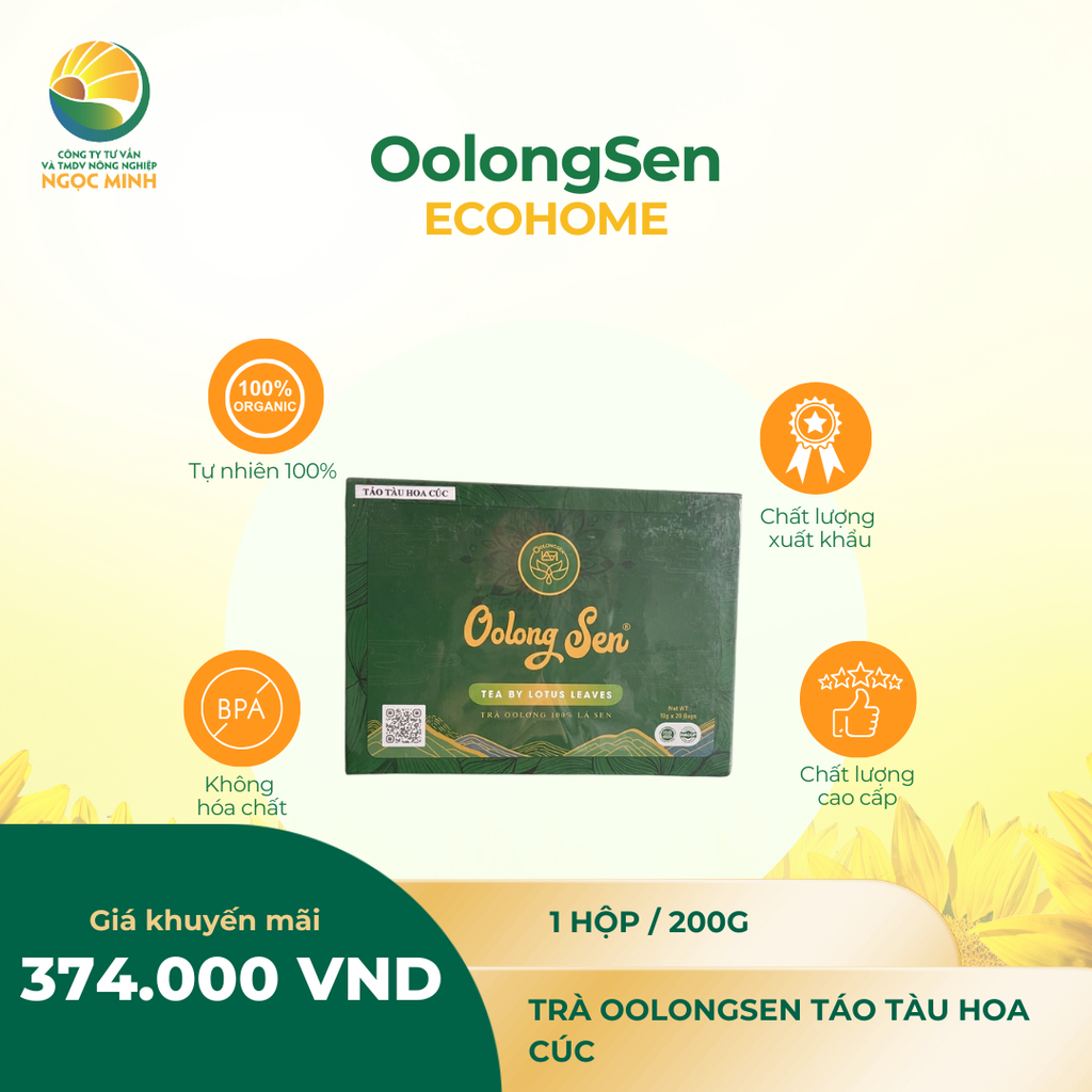  Trà OolongSen - Táo tàu Hoa cúc (hộp 200g) 
