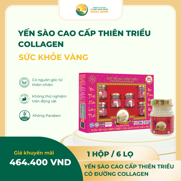 Yến sào cao cấp Thiên Triều Collagen 25% (hộp 6 lọ) 