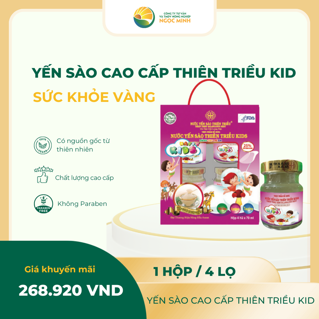  Yến sào cao cấp Thiên Triều Kids 25% (hộp 4 lọ) 