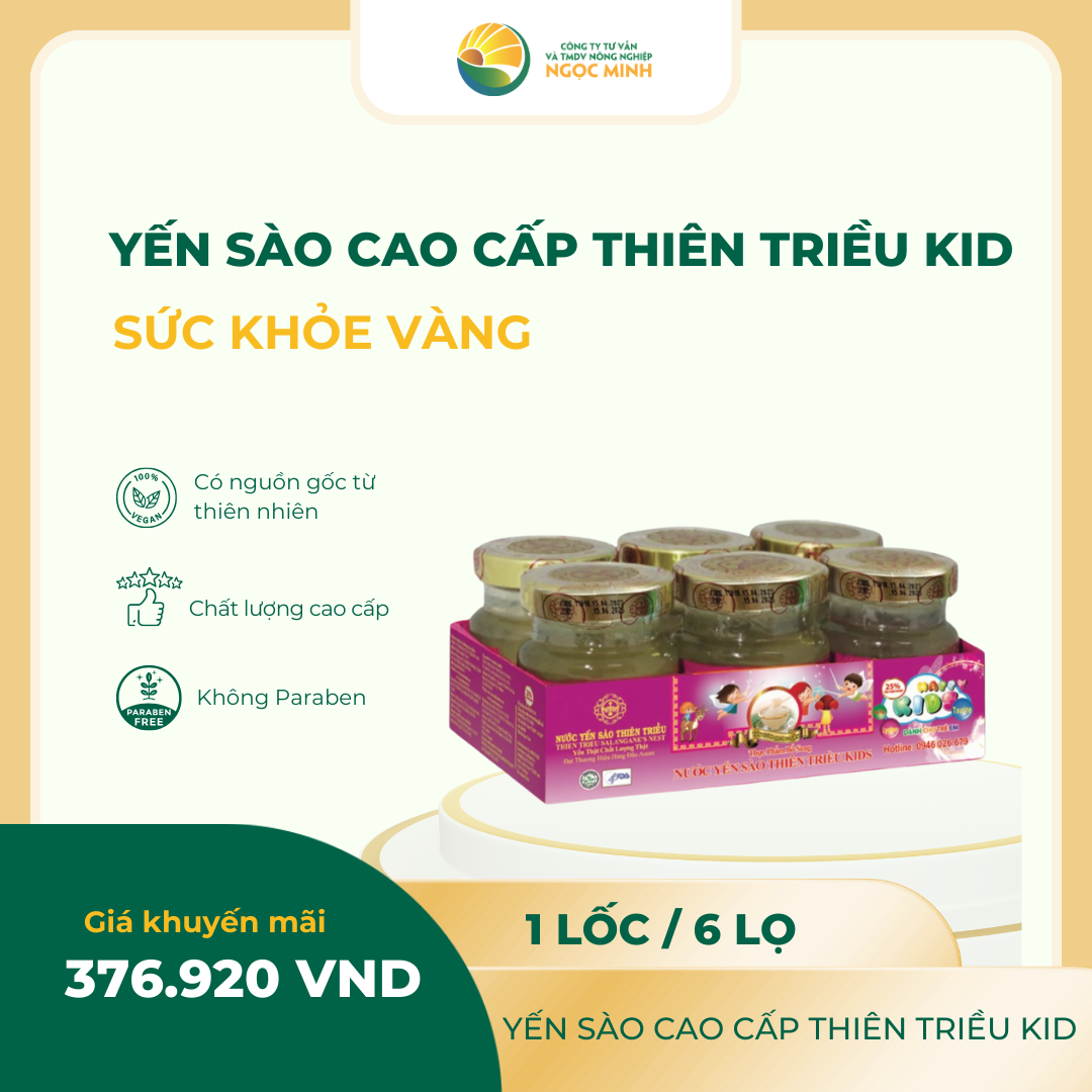  Yến sào cao cấp Thiên Triều Kids 25% ( lốc 6 lọ) 