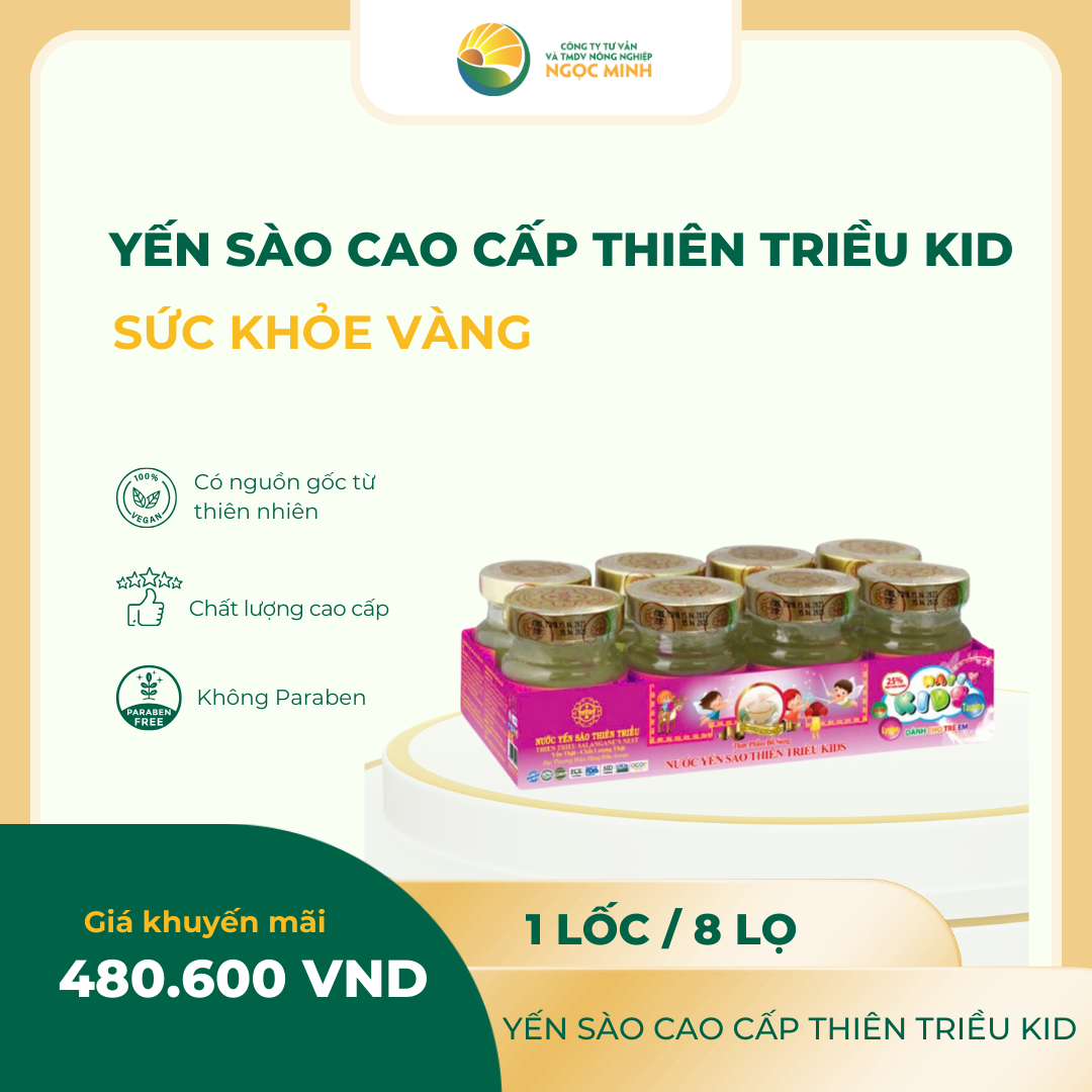  Yến sào cao cấp Thiên Triều Kids 25% (lốc 8 lọ) 