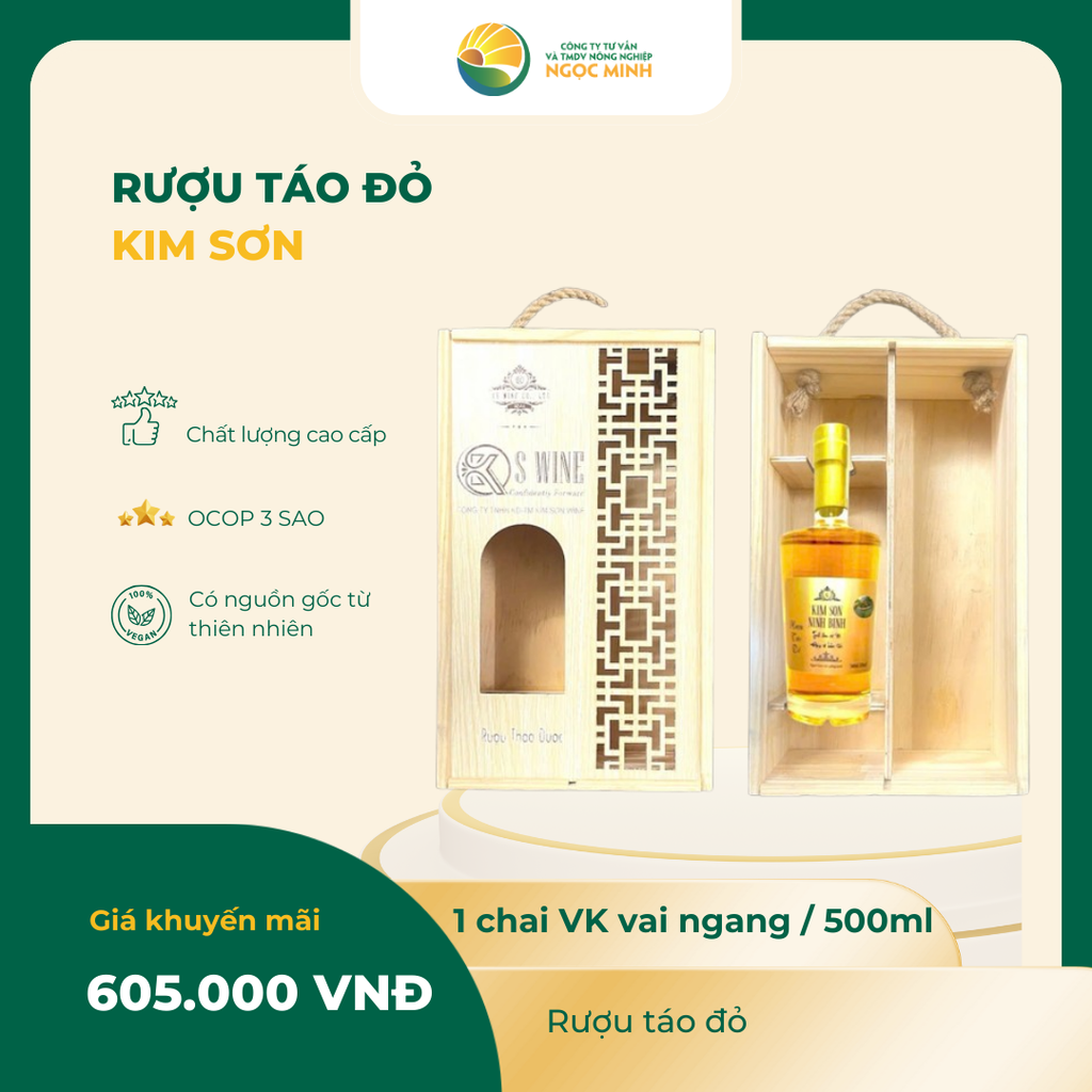  Rượu Táo Đỏ VK Vai Ngang 500ml 