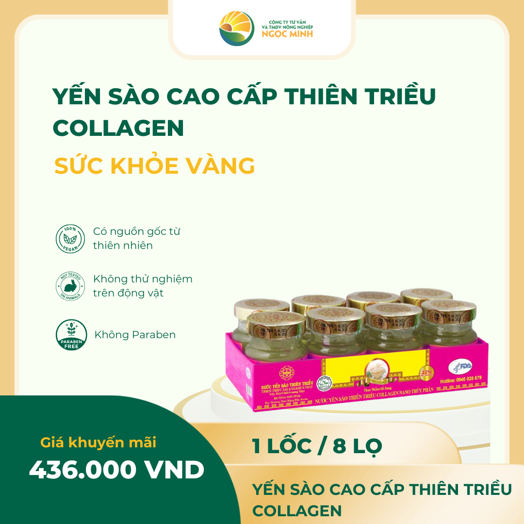  Yến sào cao cấp Thiên Triều Collagen 22% (lốc 8 lọ) 