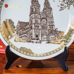Đĩa Cảnh Trưng Bày Vẽ Vàng