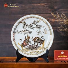 Đĩa Cảnh Trưng Bày Vẽ Vàng