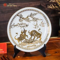 Đĩa Cảnh Trưng Bày Vẽ Vàng