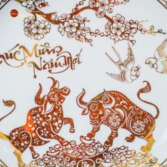 Đĩa Cảnh Trưng Bày Vẽ Vàng