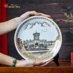Đĩa Cảnh Trưng Bày Vẽ Vàng