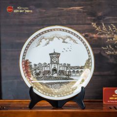 Đĩa Cảnh Trưng Bày Vẽ Vàng
