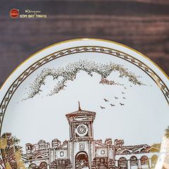 Đĩa Cảnh Trưng Bày Vẽ Vàng