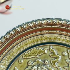 Đĩa Trưng Bày Đắp Nổi Long Vân Quy Phụng