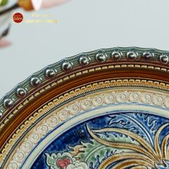 Đĩa Trưng Bày Đắp Nổi Vẽ Màu Chim Phượng