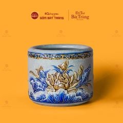 Bát Hương Thờ Men Rạn Họa Tiết Hoa Sen