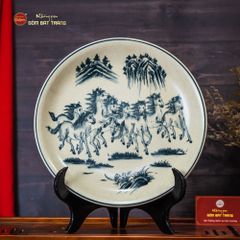Đĩa Trưng Bày Men Rạn Bát Mã Truy Phong