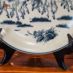 Đĩa Trưng Bày Men Rạn Bát Mã Truy Phong