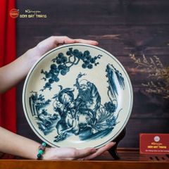 Đĩa Trưng Bày Men Rạn Tiên Đồng Ông Thọ