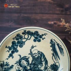Đĩa Trưng Bày Men Rạn Tiên Đồng Ông Thọ