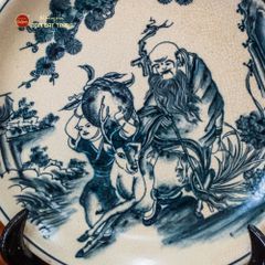 Đĩa Trưng Bày Men Rạn Tiên Đồng Ông Thọ