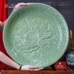 Đĩa Trưng Bày Men Ngọc Song Ngư Cát Hạnh