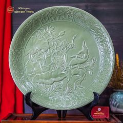 Đĩa Trưng Bày Men Ngọc Song Ngư Cát Hạnh