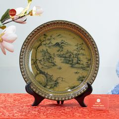 Đĩa Trưng Bày Vẽ Cảnh Sơn Thủy
