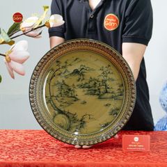 Đĩa Trưng Bày Vẽ Cảnh Sơn Thủy