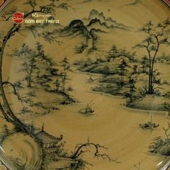 Đĩa Trưng Bày Vẽ Cảnh Sơn Thủy