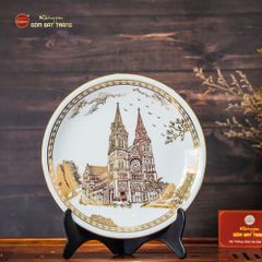 Đĩa Cảnh Trưng Bày Vẽ Vàng