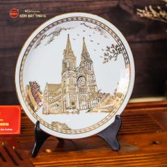 Đĩa Cảnh Trưng Bày Vẽ Vàng
