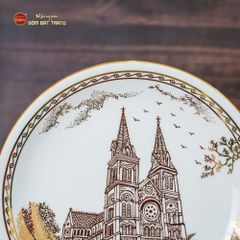 Đĩa Cảnh Trưng Bày Vẽ Vàng