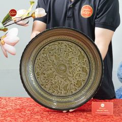 Đĩa Trưng Bày Đắp Nổi Hoa Dây
