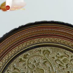 Đĩa Trưng Bày Đắp Nổi Hoa Dây