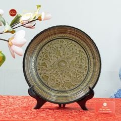 Đĩa Trưng Bày Đắp Nổi Hoa Dây