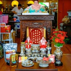 Bộ Đồ Thờ Thần Tài Thổ Địa Men Rạn Vẽ Vàng